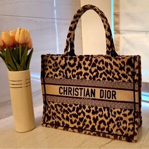 Christian Dior Mizza Leopard Print Book Tote - Medium